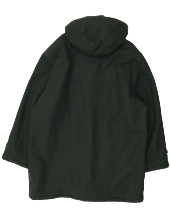 Faciba Mens Hooded Duffle Coat IT 54 2XL Green Wool
