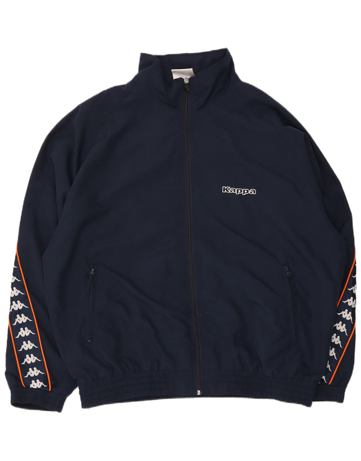 Kappa Mens Graphic Bomber Jacket UK 44 2XL Navy Blue Polyester