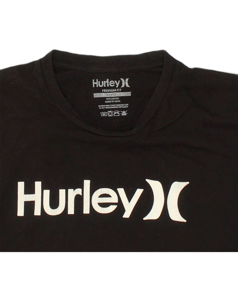 HURLEY Womens Graphic T-Shirt Top UK 16 Large Black Cotton | Vintage Hurley | Thrift | Second-Hand Hurley | Used Clothing | Messina Hembry 