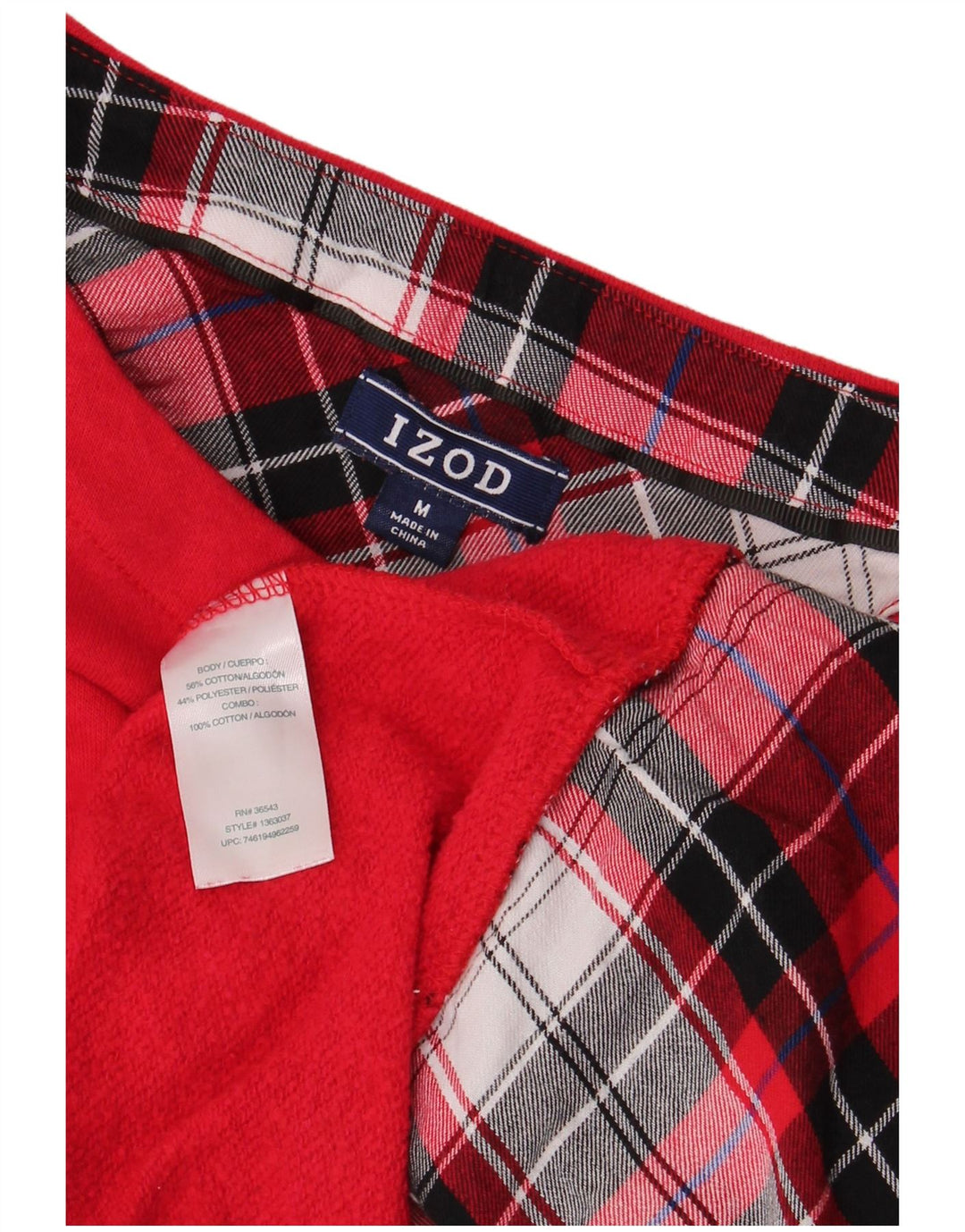 IZOD Womens Sweatshirt Jumper UK 14 Medium Red Cotton