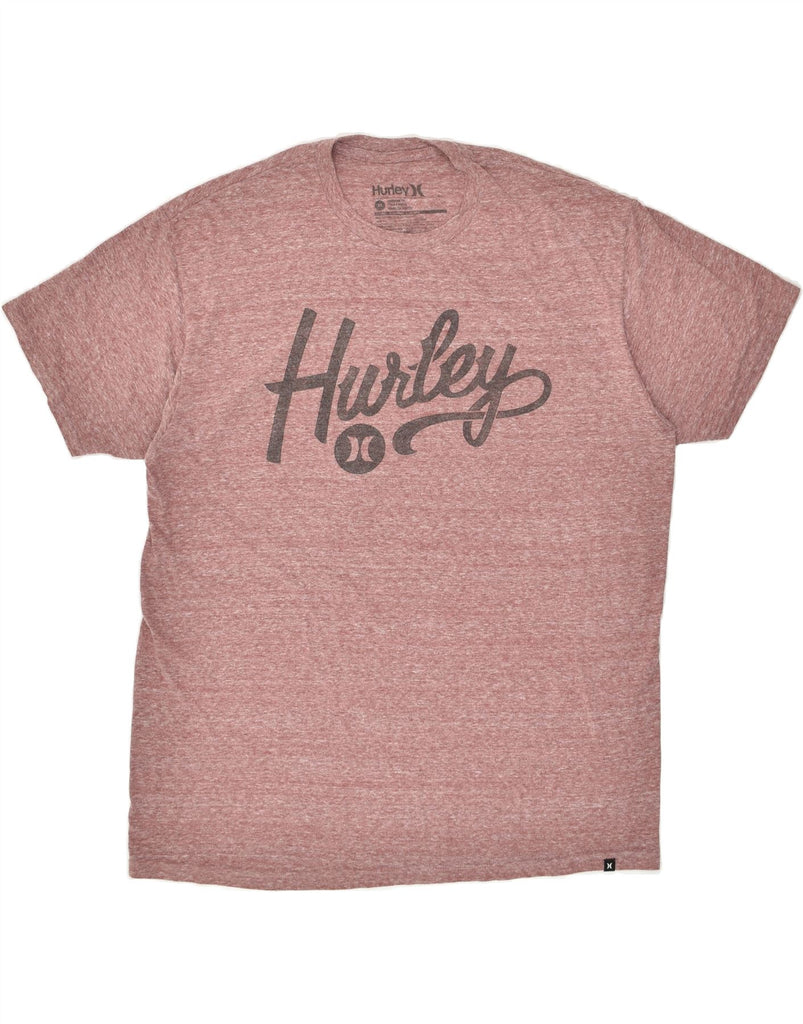 HURLEY Mens Premium Fit Graphic T-Shirt Top XL Maroon Flecked Cotton | Vintage Hurley | Thrift | Second-Hand Hurley | Used Clothing | Messina Hembry 