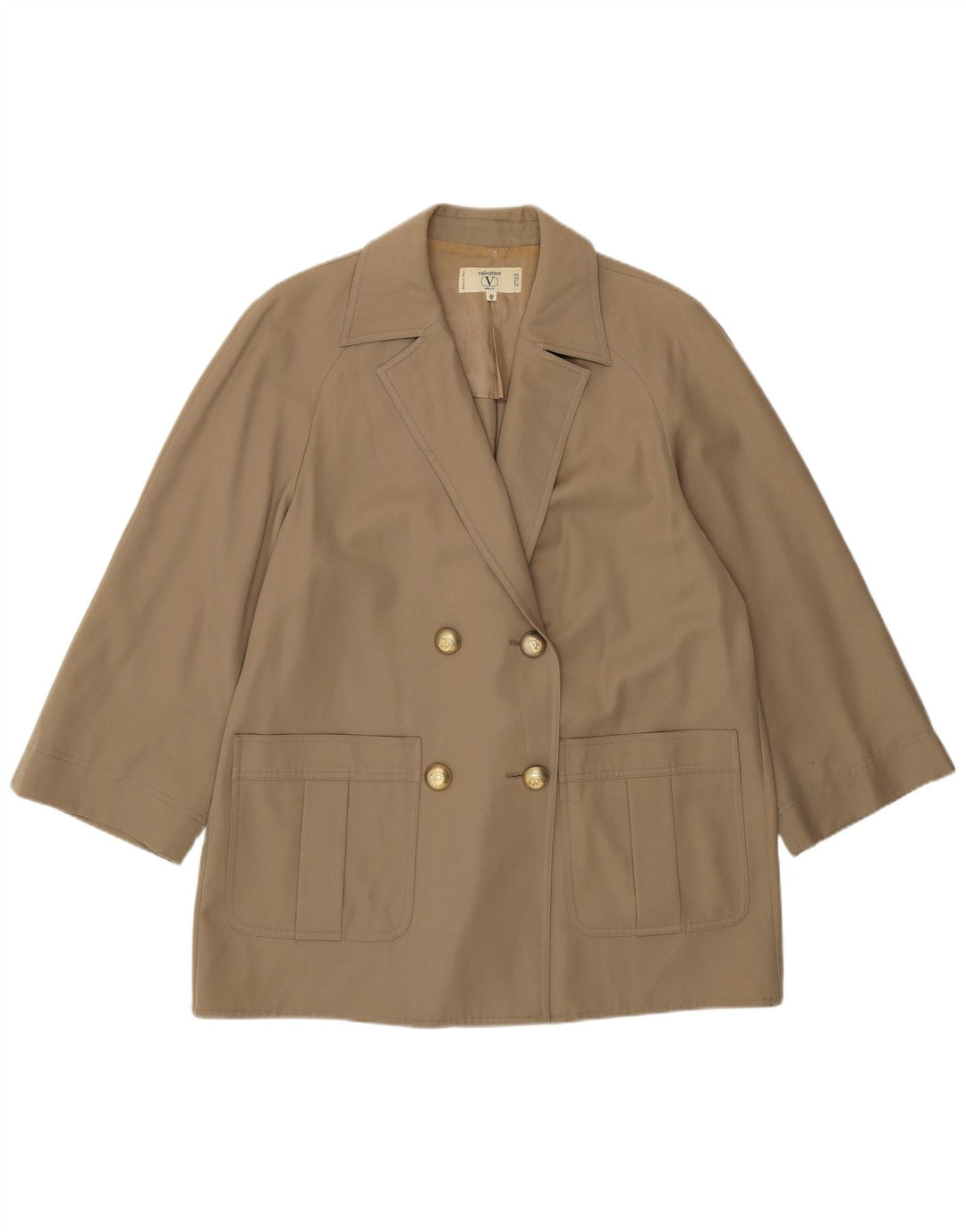 Valentino Womens Miss V Oversized Blazer Jacket IT 40 Small Beige