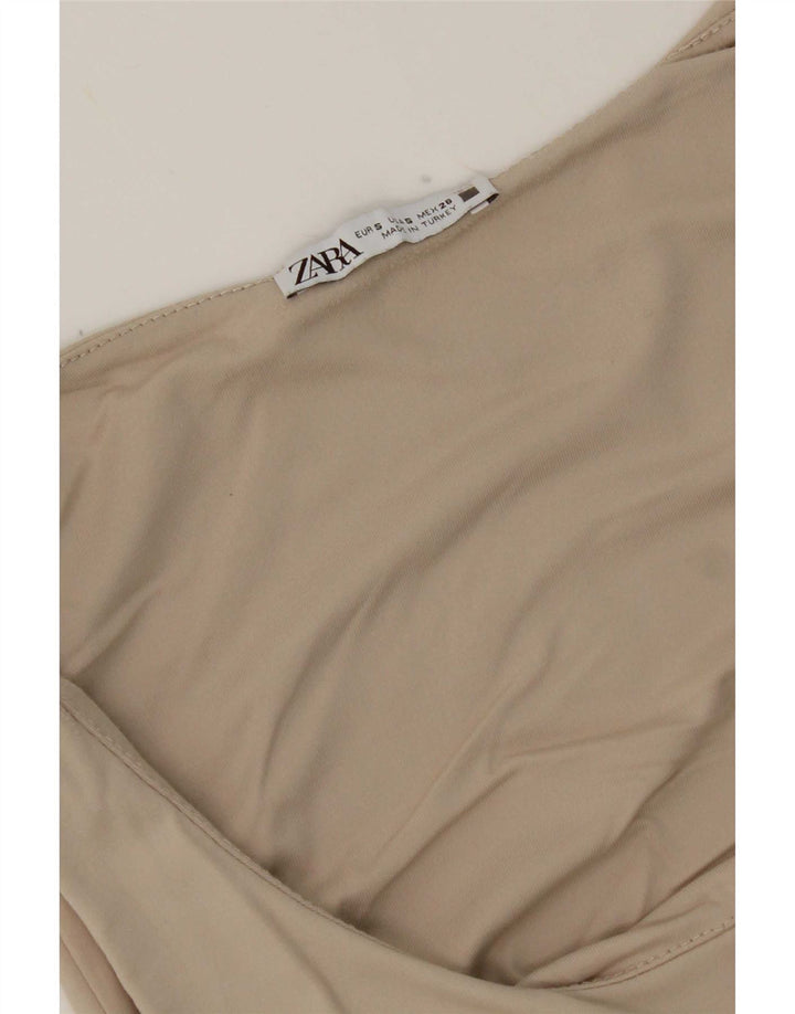 Zara Womens Vest Top UK 8 Small Beige