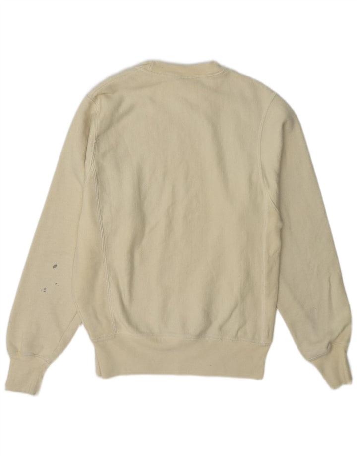 Champion Mens Sweatshirt Jumper XS Off White Cotton