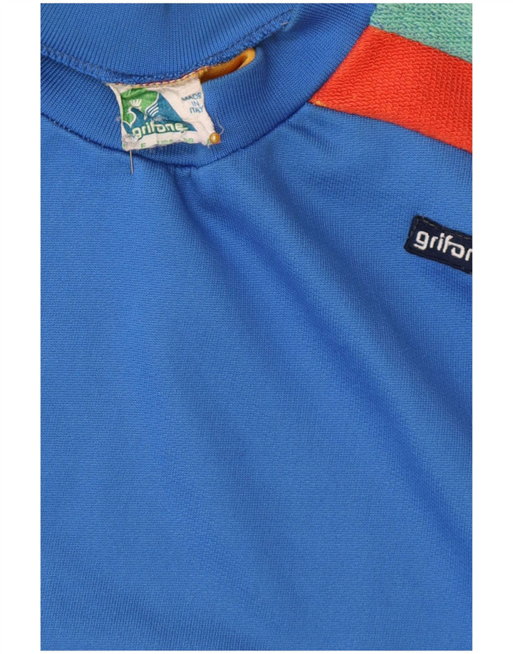 Vintage Mens Sweatshirt Jumper Large Blue Colourblock