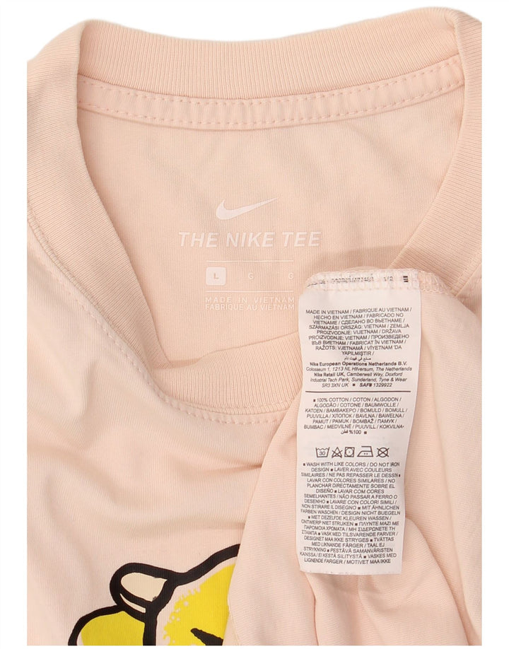 Nike Mens Graphic T-Shirt Top Large Pink Cotton