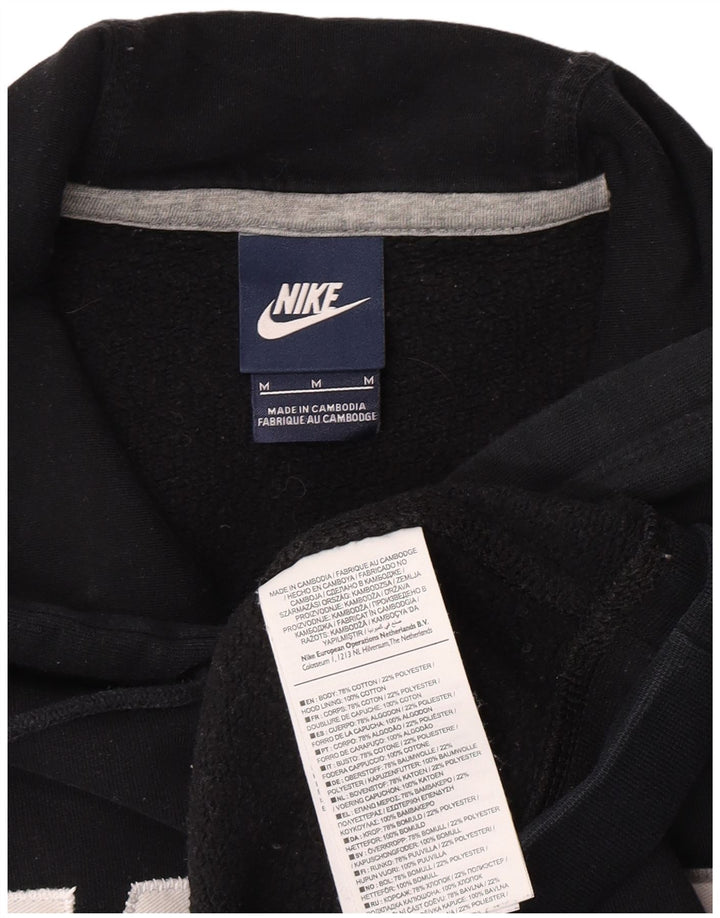 Nike Mens Graphic Hoodie Jumper Medium Black Cotton