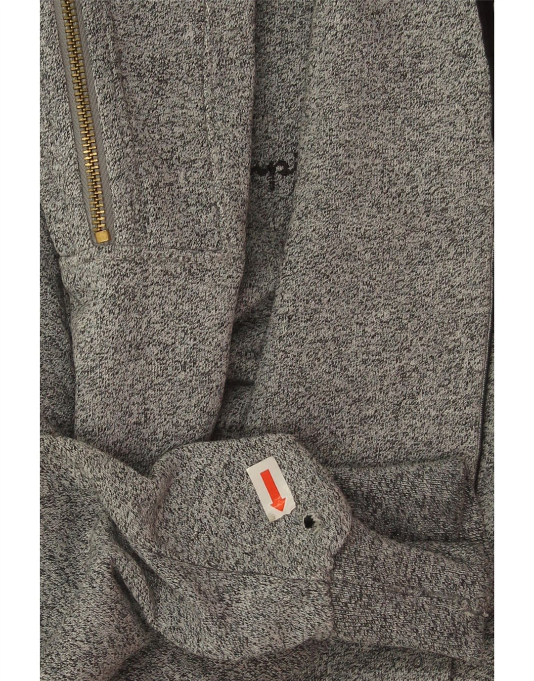Champion Mens Graphic Zip Neck Sweatshirt Jumper Medium Grey Colourblock