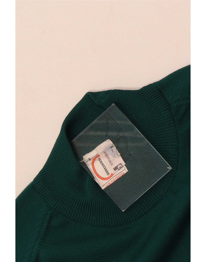 Vintage Womens Turtle Neck Jumper Sweater UK 12 Medium Green