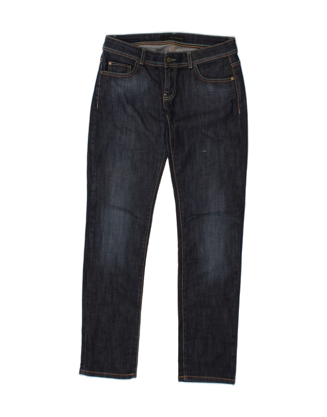 CALVIN KLEIN Womens Slim Jeans W31 L31 Navy Blue Cotton Vintage Calvin Klein and Second-Hand Calvin Klein from Messina Hembry 
