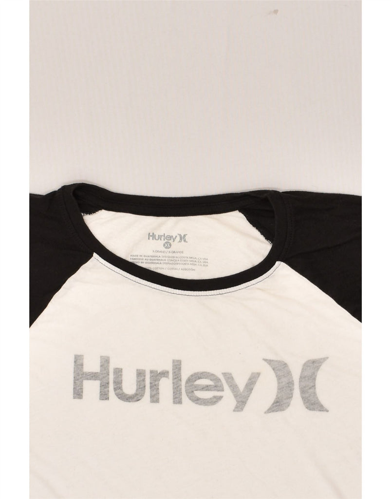 HURLEY Womens Graphic T-Shirt Top UK 18 XL White Cotton | Vintage Hurley | Thrift | Second-Hand Hurley | Used Clothing | Messina Hembry 