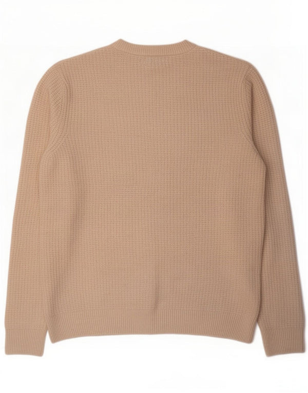 Marks & Spencer Mens Crew Neck Jumper Sweater Large Beige Wool