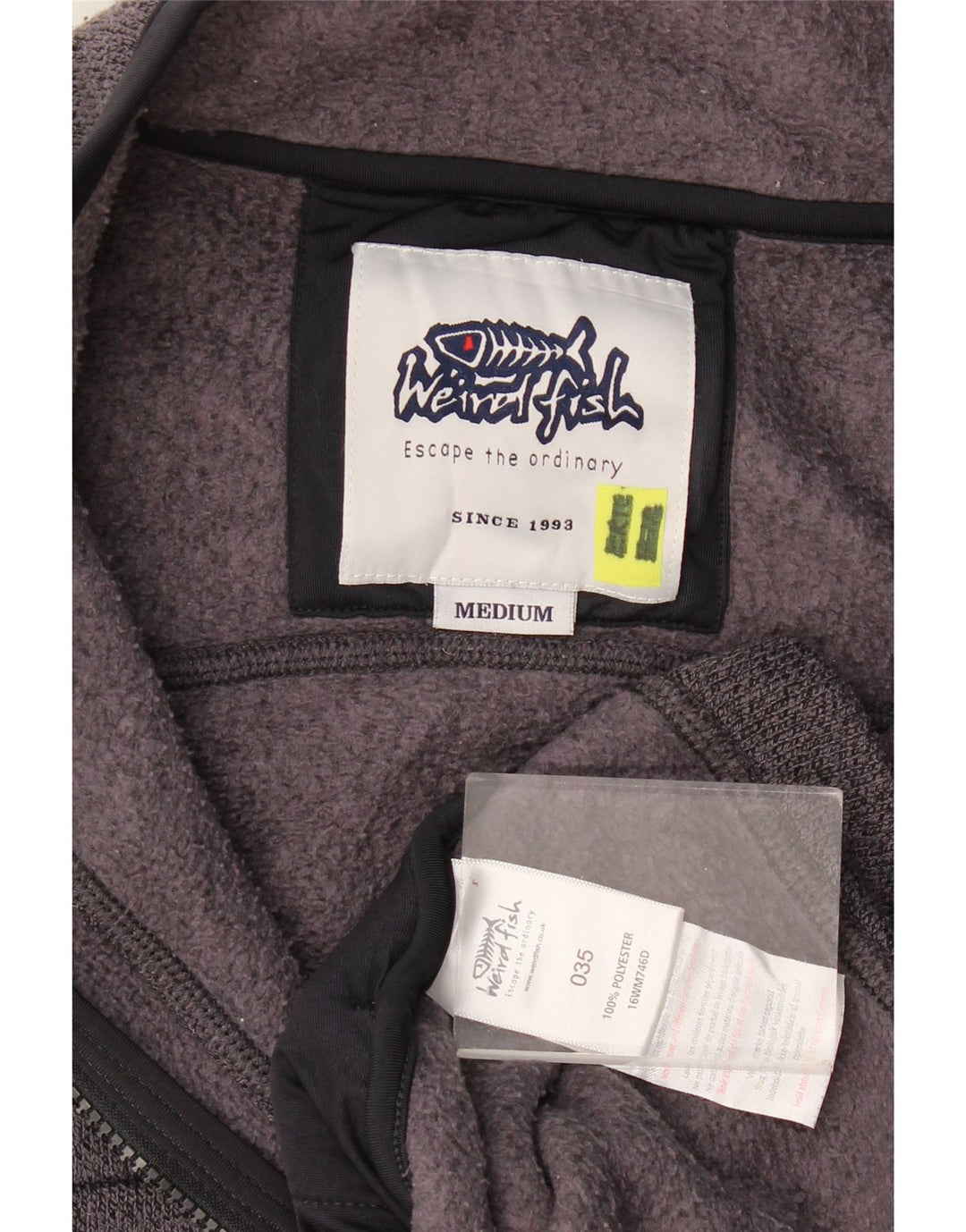 Weird Fish Mens Tracksuit Top Jacket Medium Grey Flecked Polyester