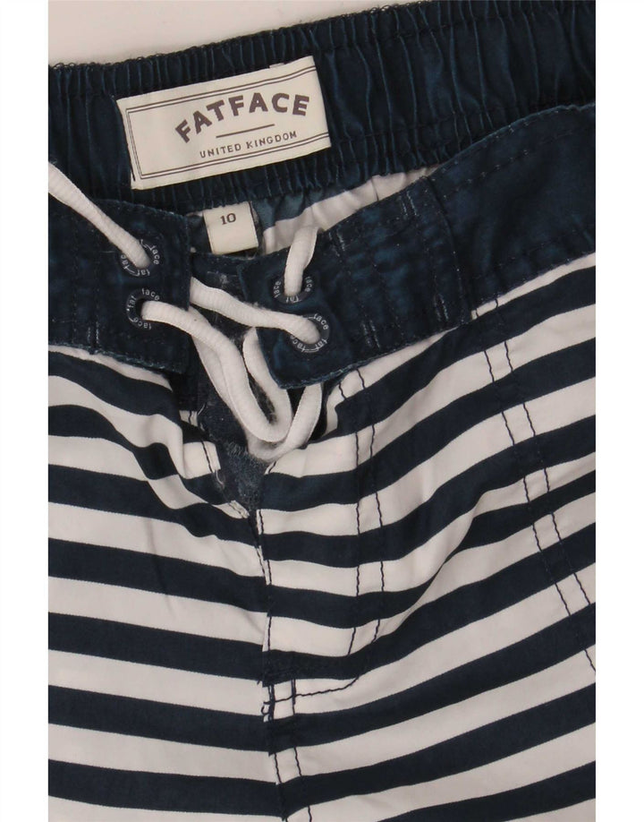Fat Face Womens Swimming Shorts UK 10 Small Navy Blue Striped Polyester