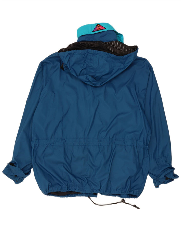 Aesse Mens Hooded Loose Fit Rain Jacket UK 40 Large Blue