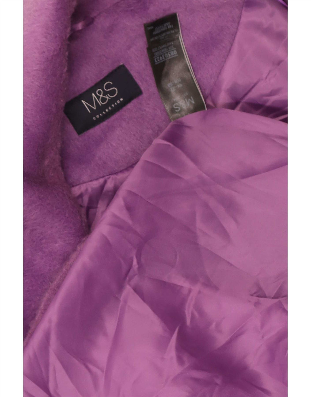 Marks & Spencer Womens Overcoat UK 22 3XL Purple Polyester