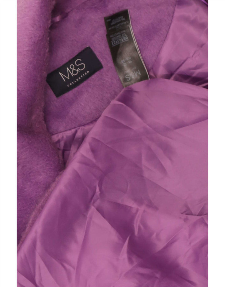 Marks & Spencer Womens Overcoat UK 22 3XL Purple Polyester