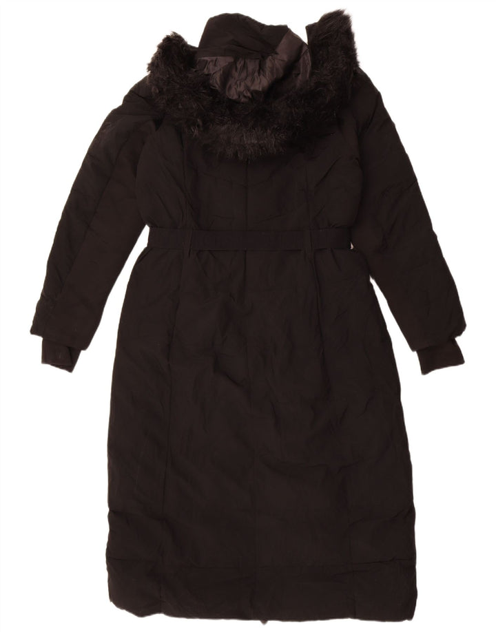Michael Kors Womens Hooded Padded Coat UK 14 Medium Black Polyester