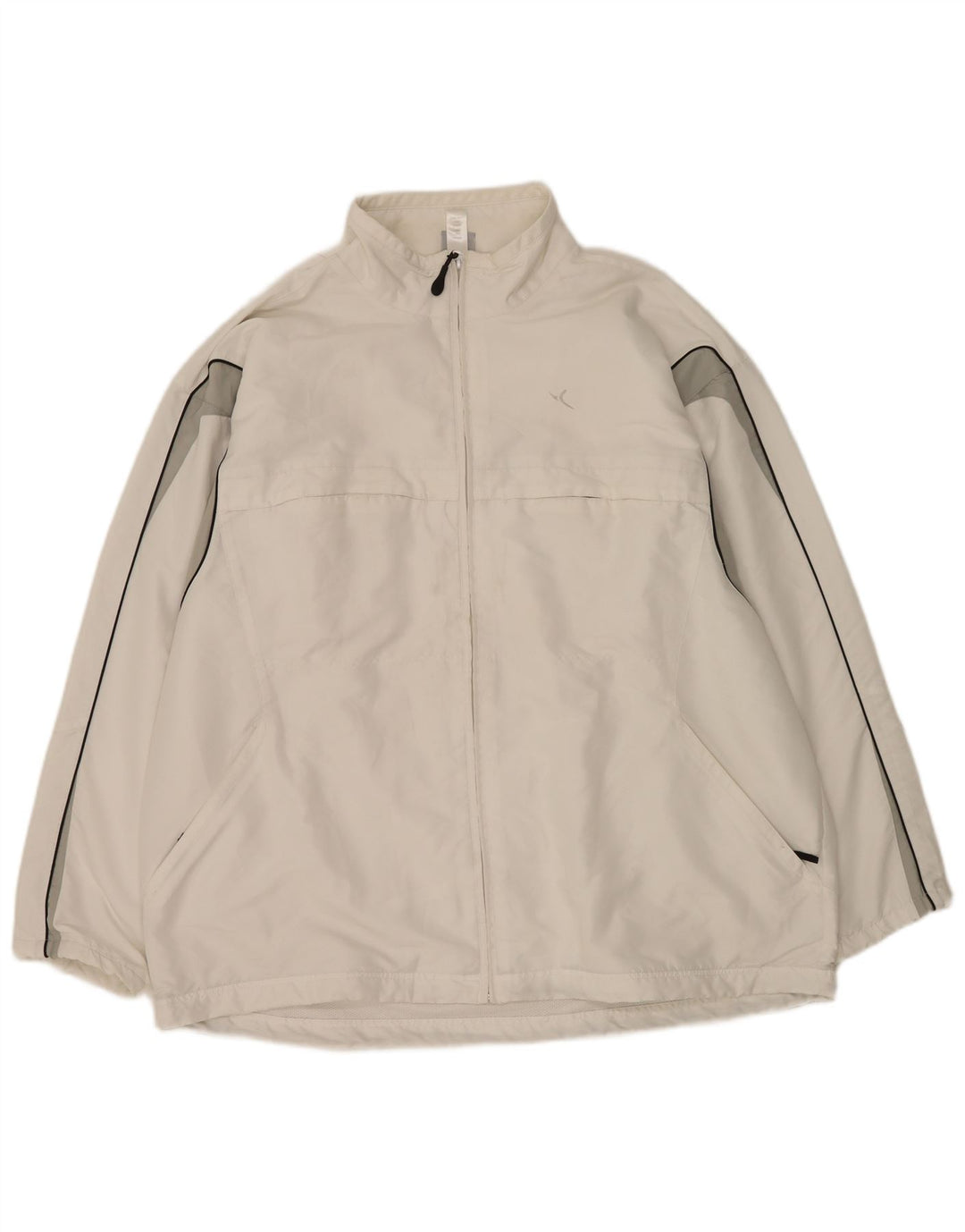 Domyos Mens Tracksuit Top Jacket 2XL White Colourblock Polyester