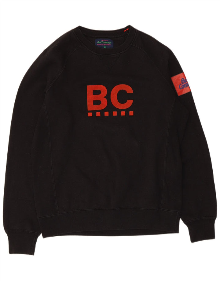 Best Company Mens Graphic Regular Fit Sweatshirt Jumper Medium Black