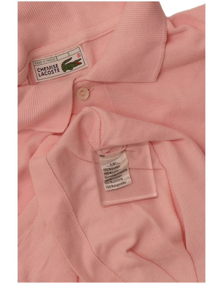 LACOSTE Mens Polo Shirt Size 3 Small Pink Cotton