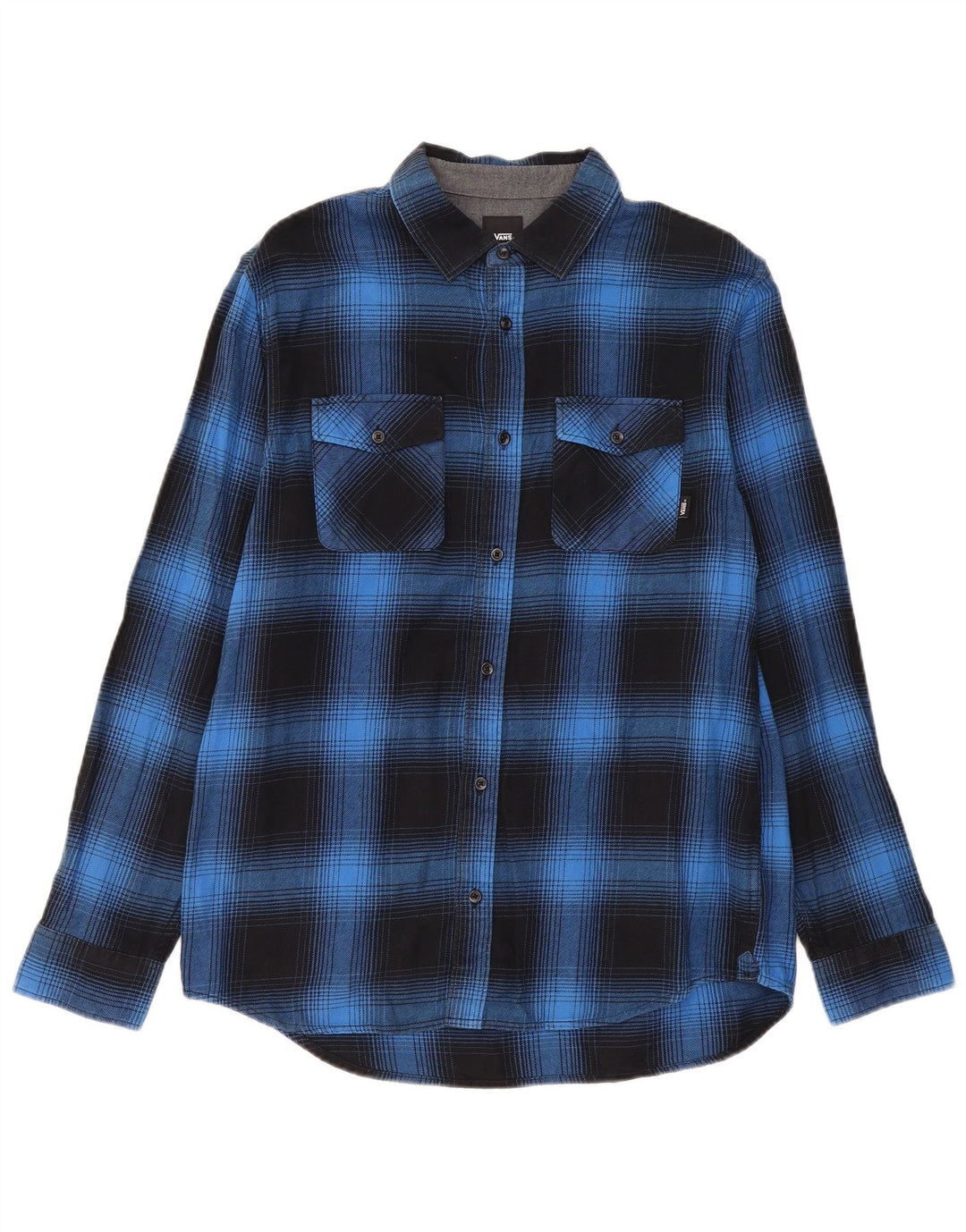 Vans Mens Classic Fit Flannel Shirt Medium Blue Check Cotton