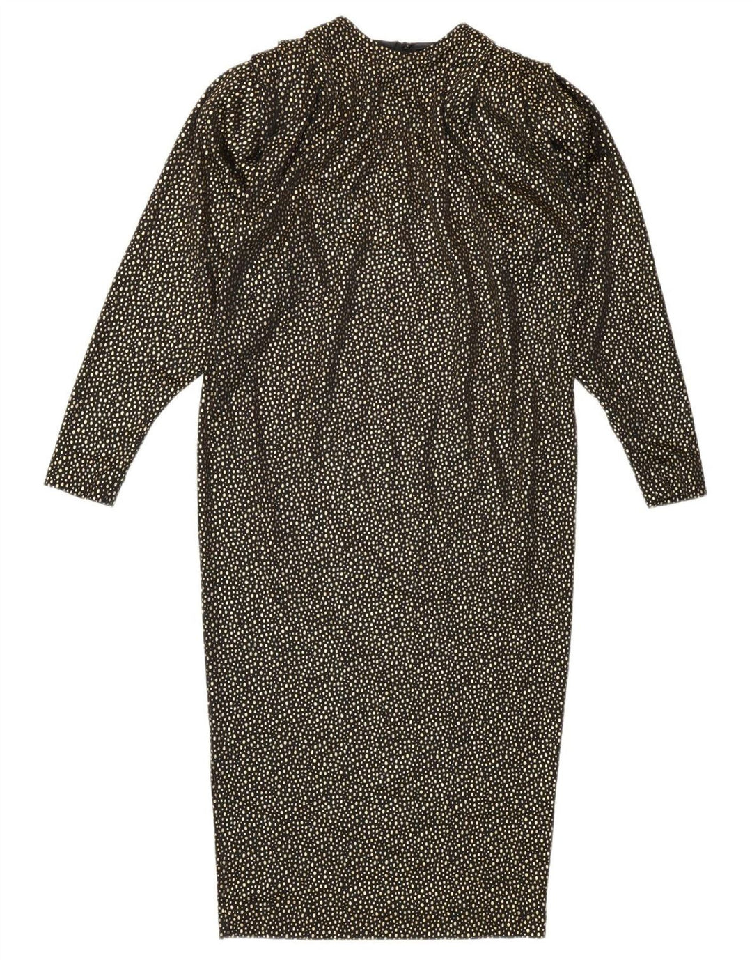 Vintage Womens Long Sleeve Shift Dress IT 42 Medium Gold Spotted