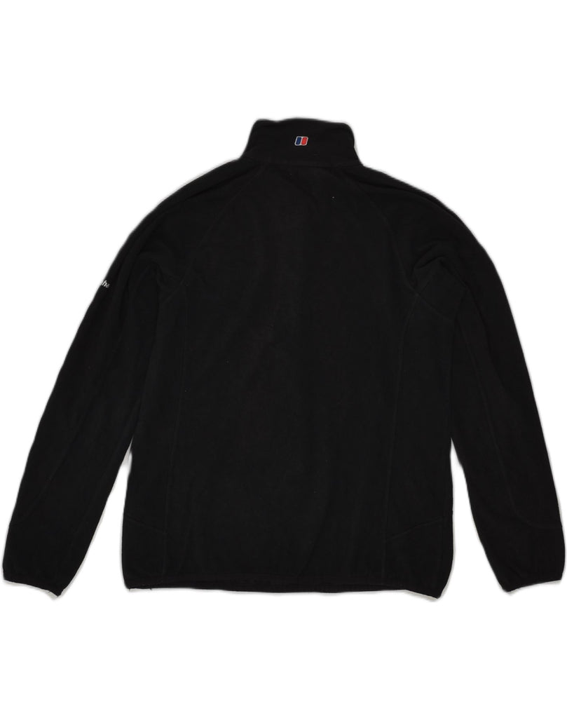 BERGHAUS Womens Zip Neck Fleece Jumper UK 12 Medium Black Polyester | Vintage Berghaus | Thrift | Second-Hand Berghaus | Used Clothing | Messina Hembry 