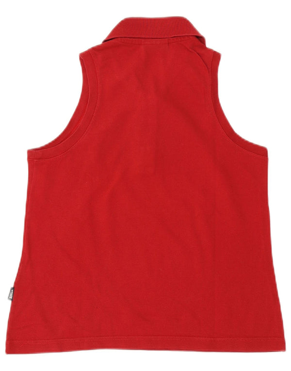 Rifle Womens Sleeveless Polo Shirt UK 12 Medium Red