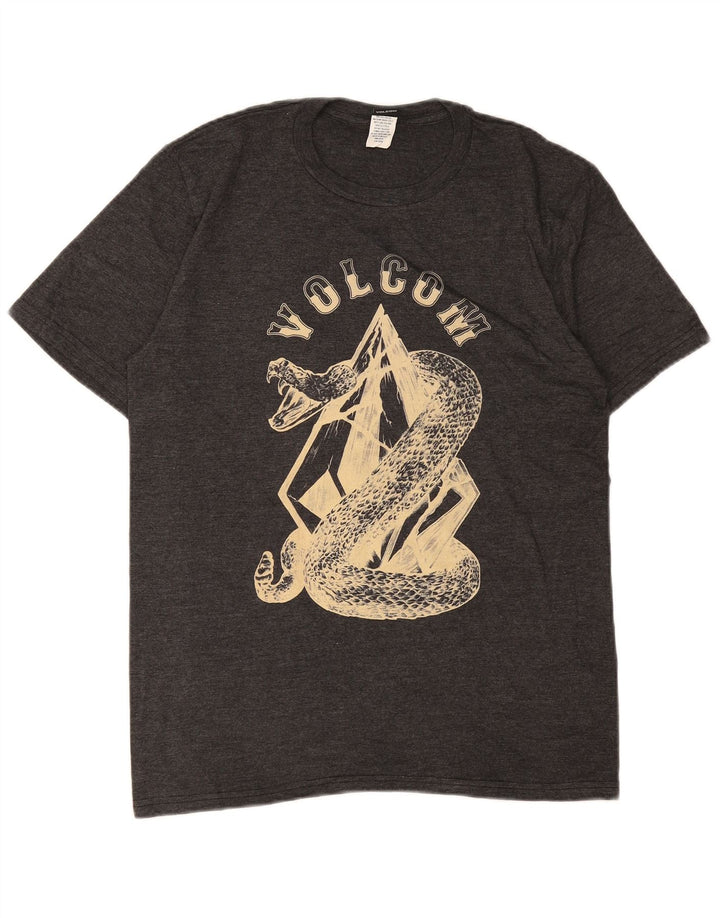 Volcom Mens Graphic T-Shirt Top Medium Grey Cotton