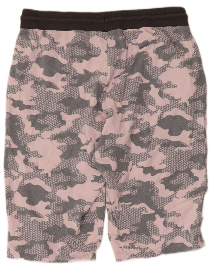 REEBOK Womens Sport Shorts UK 14 Medium  Grey Camouflage Polyester