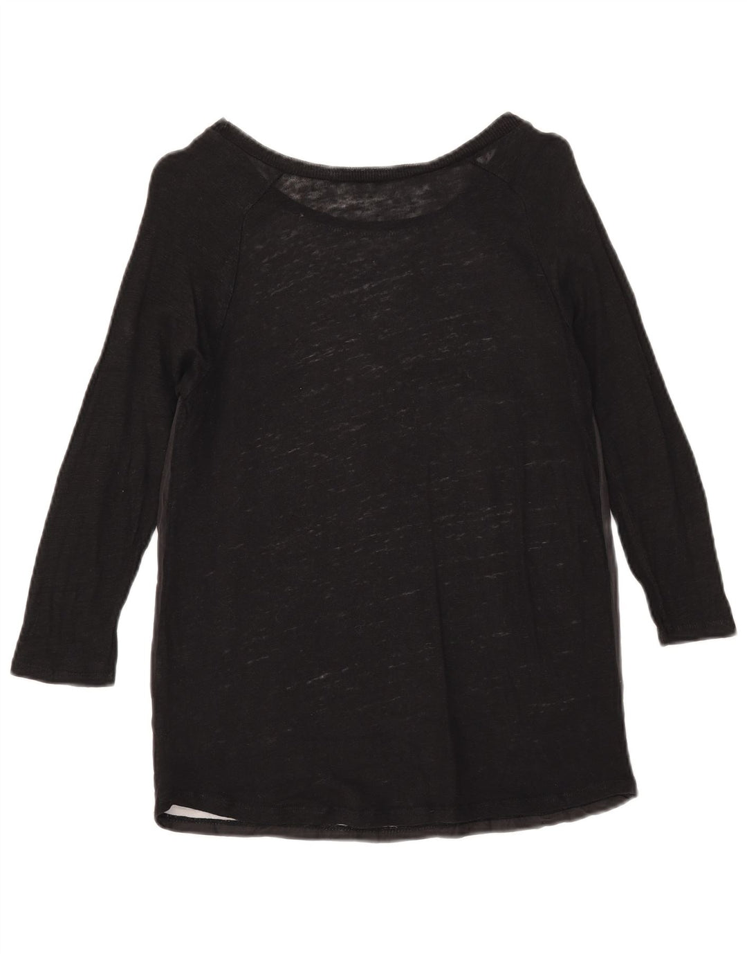 Zara Womens Graphic Top 3/4 Sleeve UK 12 Medium Black Floral