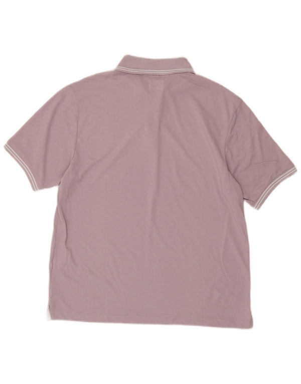 Champion Mens Easy Fit Polo Shirt Large Purple Cotton