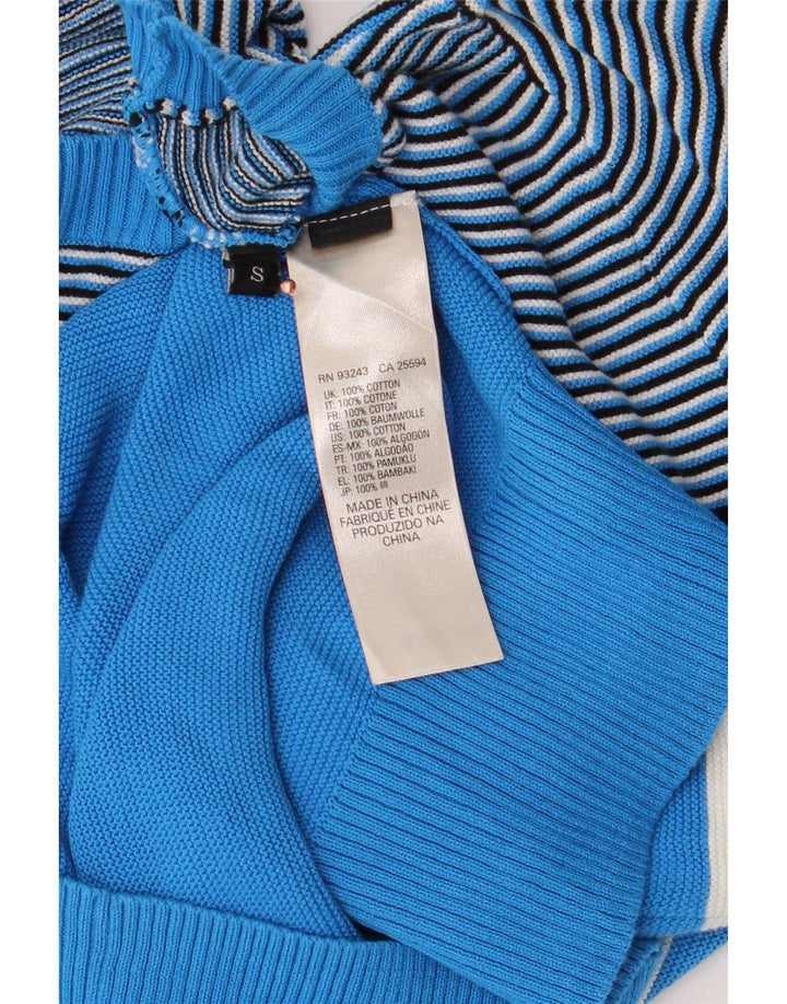 Diesel Mens Crew Neck Jumper Sweater Small Blue Colourblock Cotton