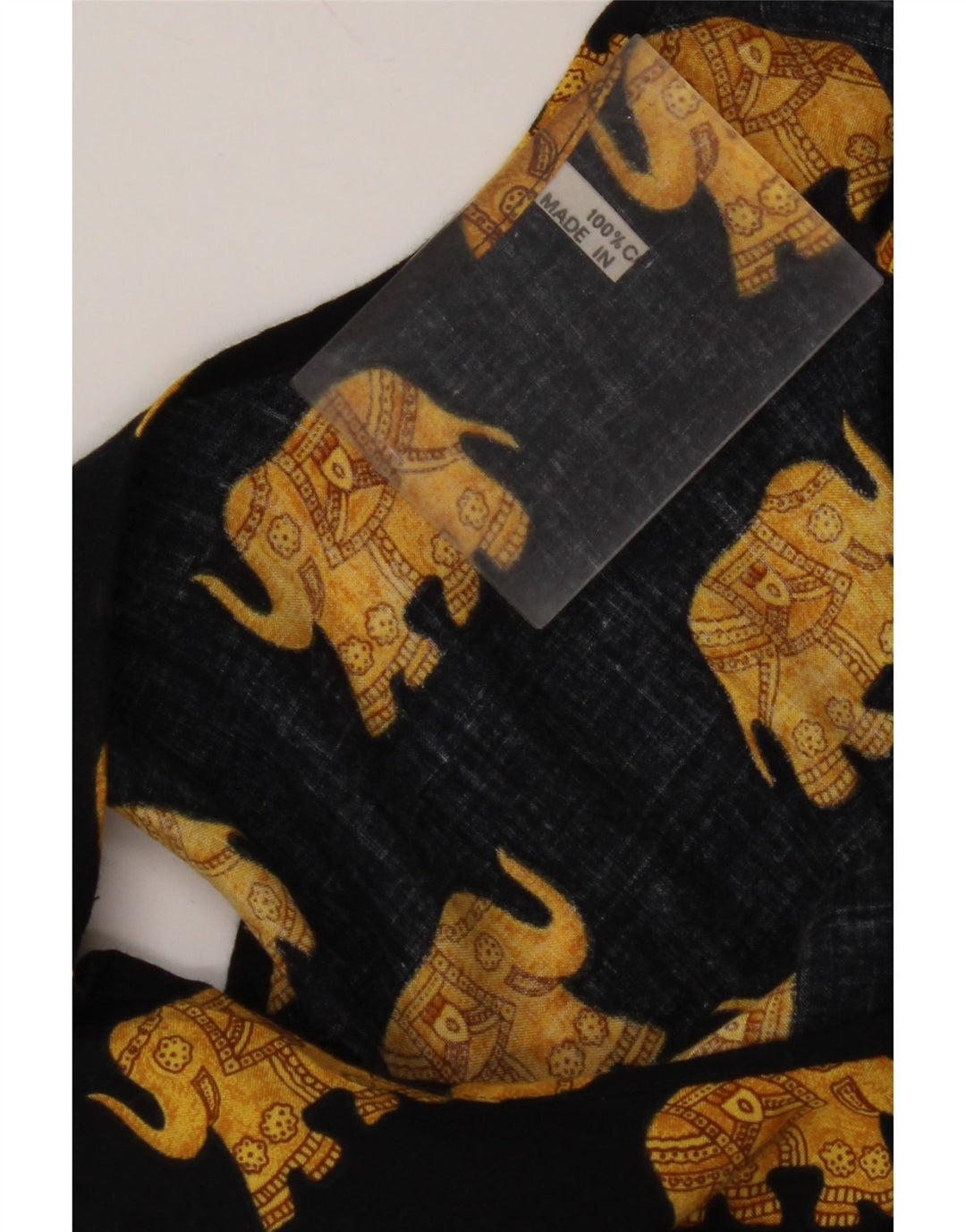 VINTAGE Womens Sleeveless Sundress UK 12 Medium Black Animal Print Cotton