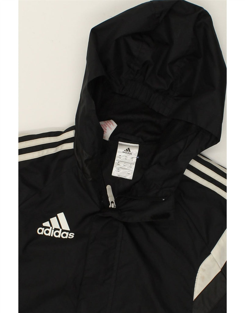 ADIDAS Boys Hooded Tracksuit Top Jacket 15-16 Years XL  Black Colourblock | Vintage Adidas | Thrift | Second-Hand Adidas | Used Clothing | Messina Hembry 