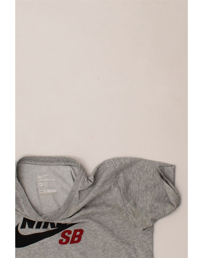 NIKE Womens Dri Fit Graphic T-Shirt Top UK 14 Medium Grey Cotton Vintage Nike and Second-Hand Nike from Messina Hembry 