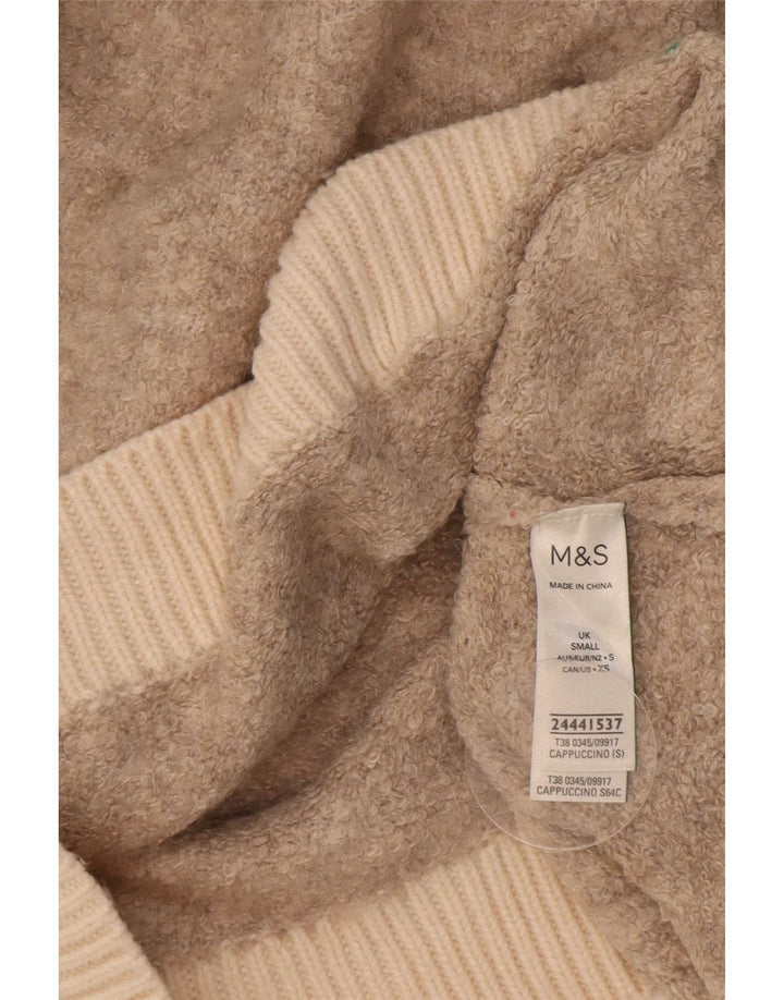 Marks & Spencer Womens Turtle Neck Jumper Sweater UK 10 Small Beige