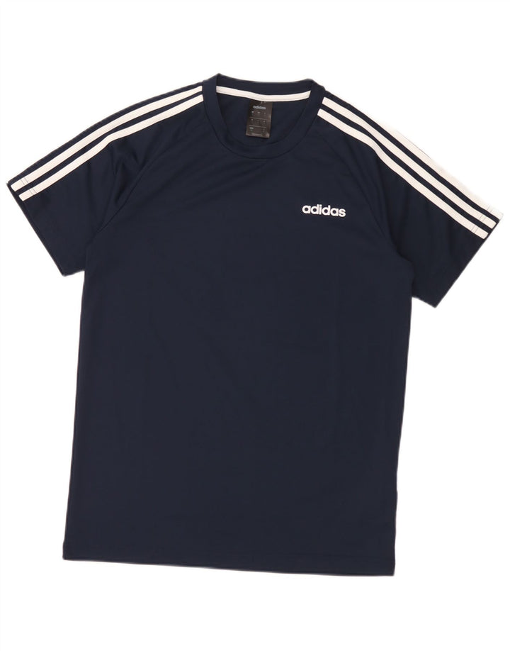 Adidas Mens Climalite T-Shirt Top Small Navy Blue Polyester