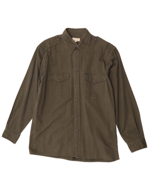 Rifle Mens Military Shirt Medium Khaki Cotton