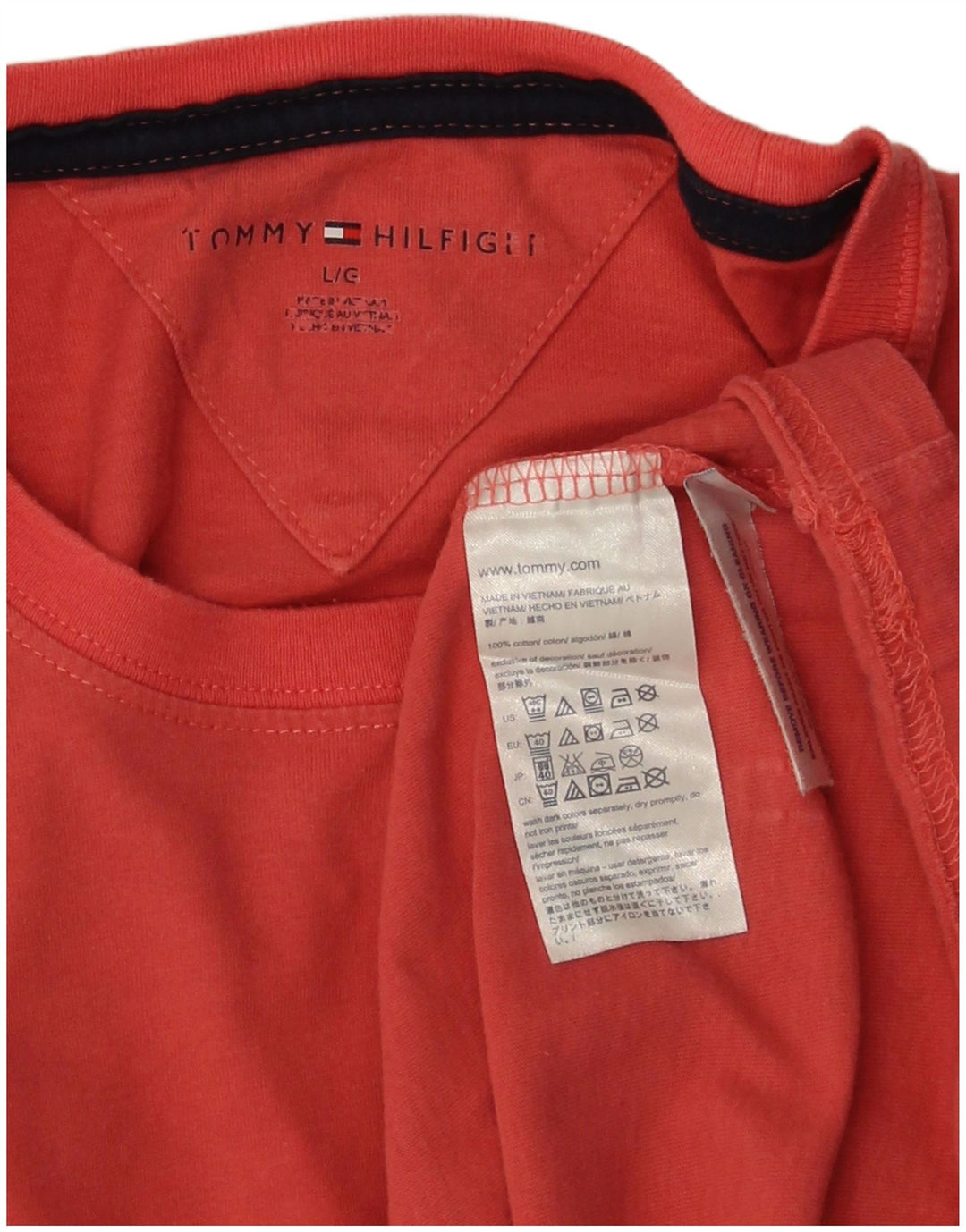Tommy Hilfiger Mens T-Shirt Top Large Pink Cotton