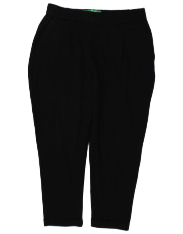 Benetton Womens Tapered Cropped Trousers W34 L24 Black