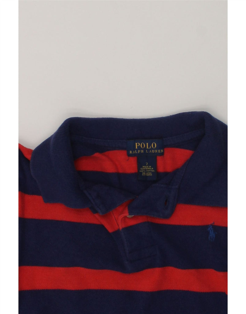 POLO RALPH LAUREN Girls Polo Shirt 6-7 Years Red Striped Cotton | Vintage Polo Ralph Lauren | Thrift | Second-Hand Polo Ralph Lauren | Used Clothing | Messina Hembry 