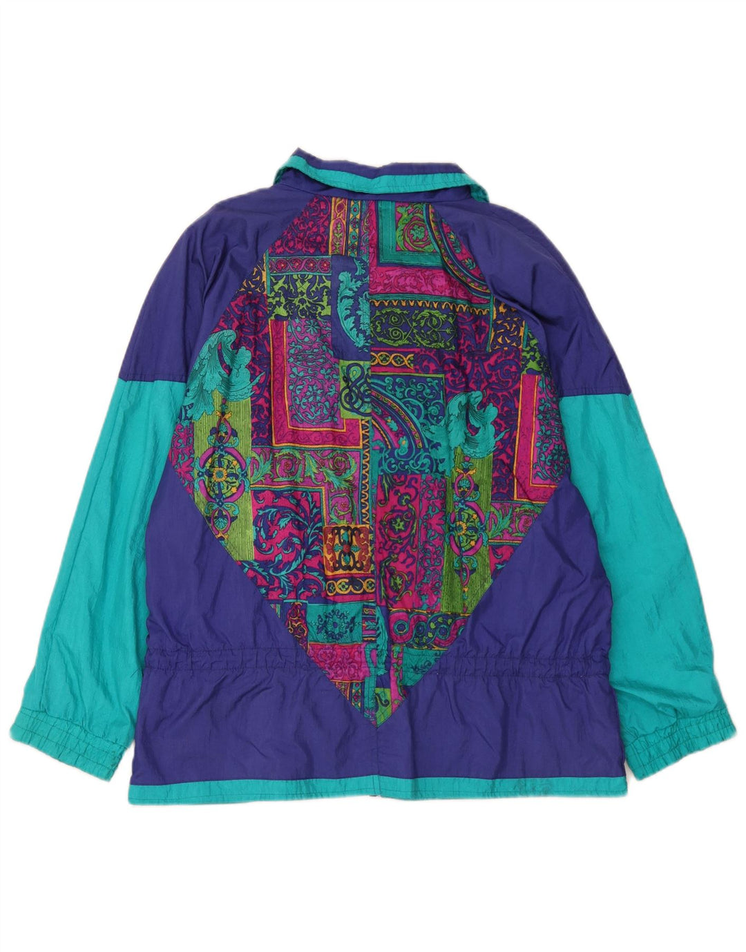 Westbound Womens Oversized Rain Jacket UK 10 Small Navy Blue Paisley Nylon