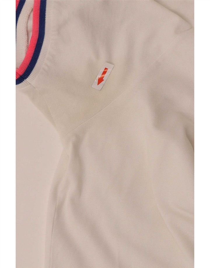 Brooksfield Mens Slim Fit Polo Shirt IT 50 Medium White Colourblock