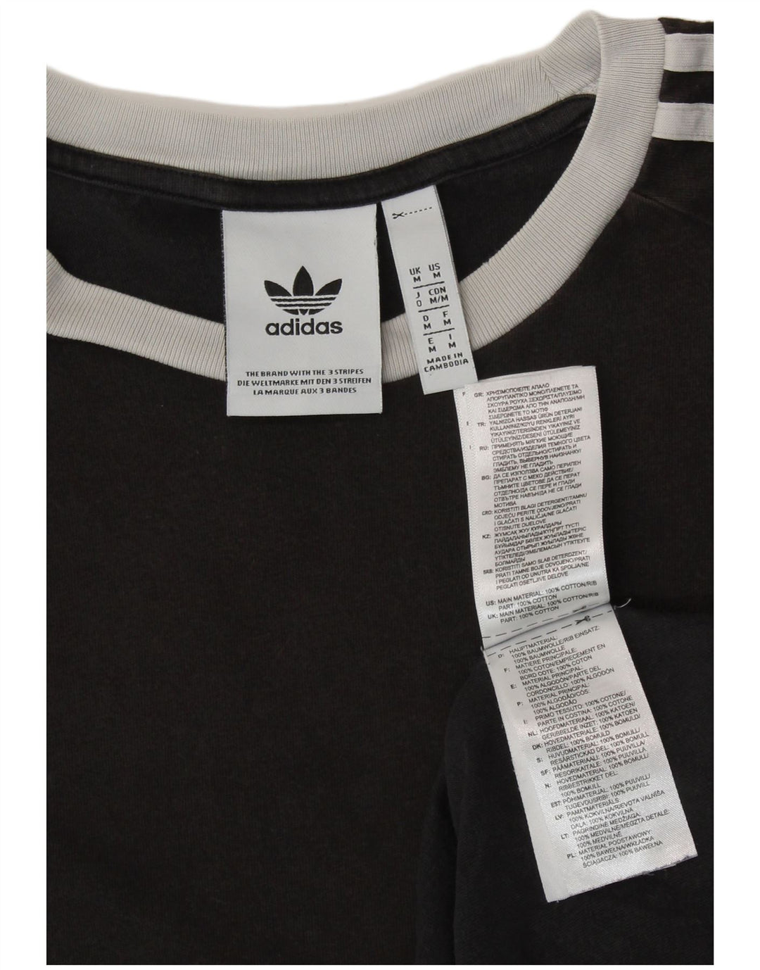 Adidas Womens T-Shirt Top UK 14 Medium Black Cotton