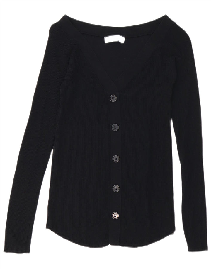 Zara Womens Cardigan Sweater UK 10 Small Black Viscose