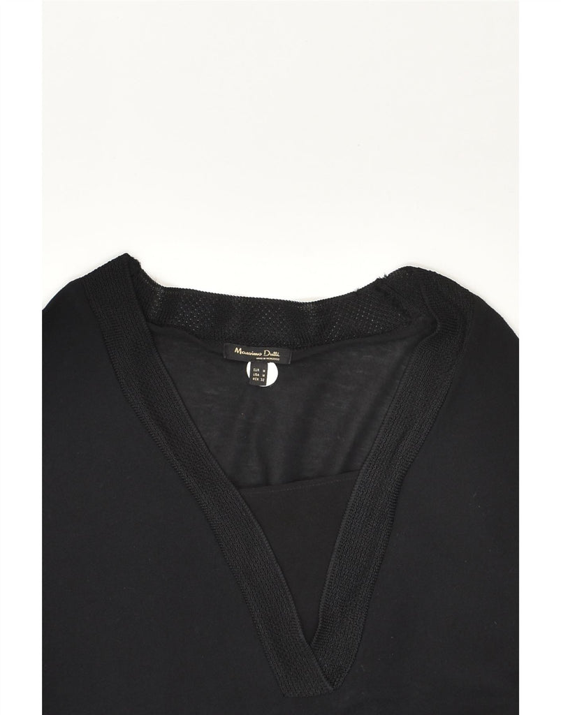 MASSIMO DUTTI Womens Long Sleeve See Through Blouse Top UK 14 Medium Black | Vintage Massimo Dutti | Thrift | Second-Hand Massimo Dutti | Used Clothing | Messina Hembry 