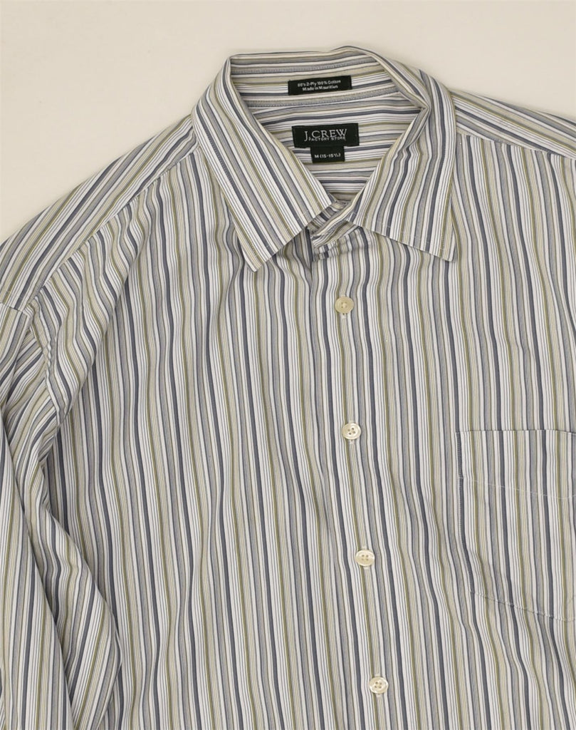 J. CREW Mens Shirt Size 15 15 1/2 Medium Grey Striped Cotton | Vintage J. Crew | Thrift | Second-Hand J. Crew | Used Clothing | Messina Hembry 