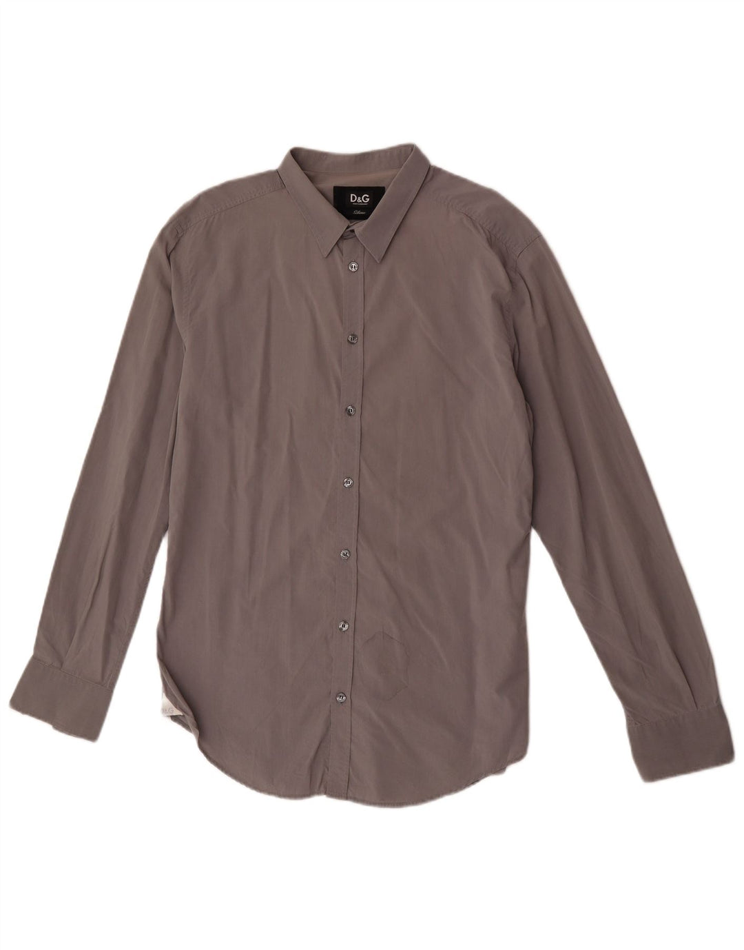 Dolce & Gabbana Mens Slim Shirt IT 52 Large Grey Cotton